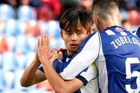 三笘や南野を欠く日本の攻撃陣にとって久保はなくてはならない存在。ベストのタケを見せてほしい。(C)Getty Images