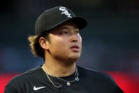 村上宗隆の正装姿が話題となっている。(C) Getty Images