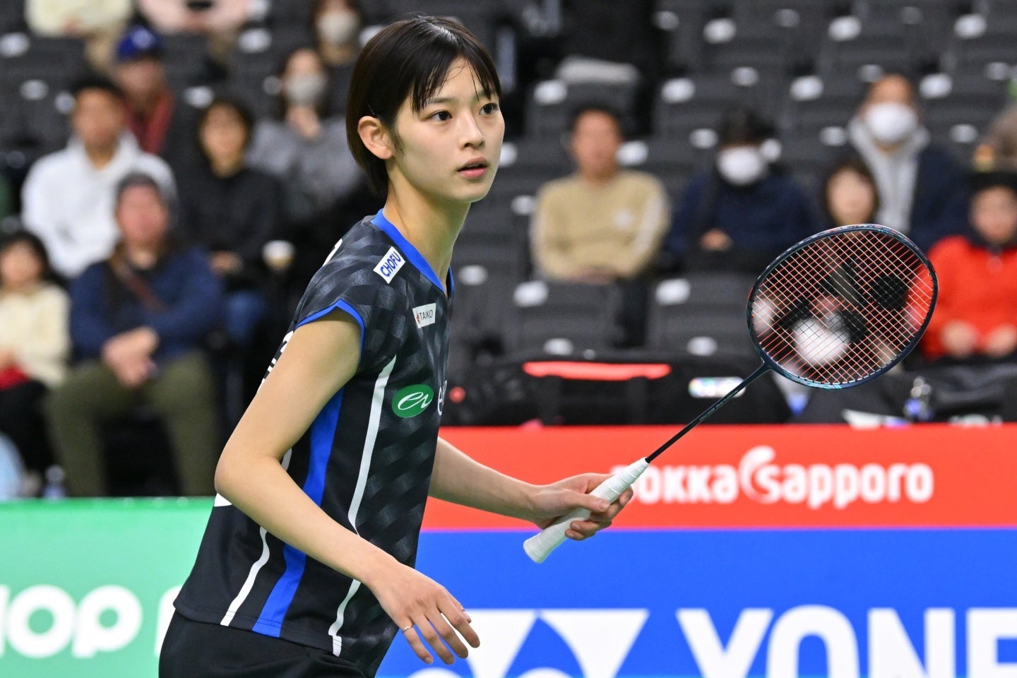 バドミントン女子の田口真彩。写真：鈴木颯太朗