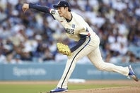 フィリーズ戦で先発し、６回途中１失点の好投だったドジャースの佐々木。(C)Getty Images