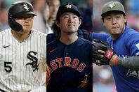今季からMLBに挑戦している３人の日本人選手。左からホワイトソックスの村上、アストロズの今井、ブルージェイズの岡本。(C)Getty Images