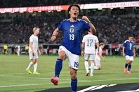 アイスランド戦で決勝ゴールを挙げた小川航基。(C)Getty Images