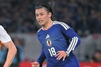 日本代表のFW上田綺世は所属のフェイエノールトで25点を叩き出し、日本人選手初のエールディビジ得点王に輝いた。写真：金子拓弥（THE DIGEST写真部）