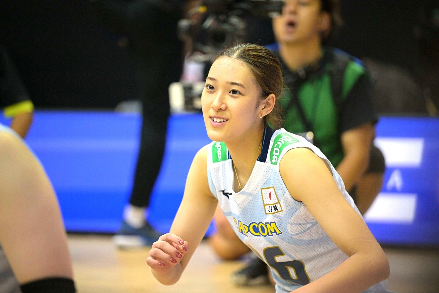 バレーボール女子日本代表の佐藤淑乃。更新したSNSのプロフィール写真が話題沸騰だ。写真：金子拓弥（THE DIGEST写真部）