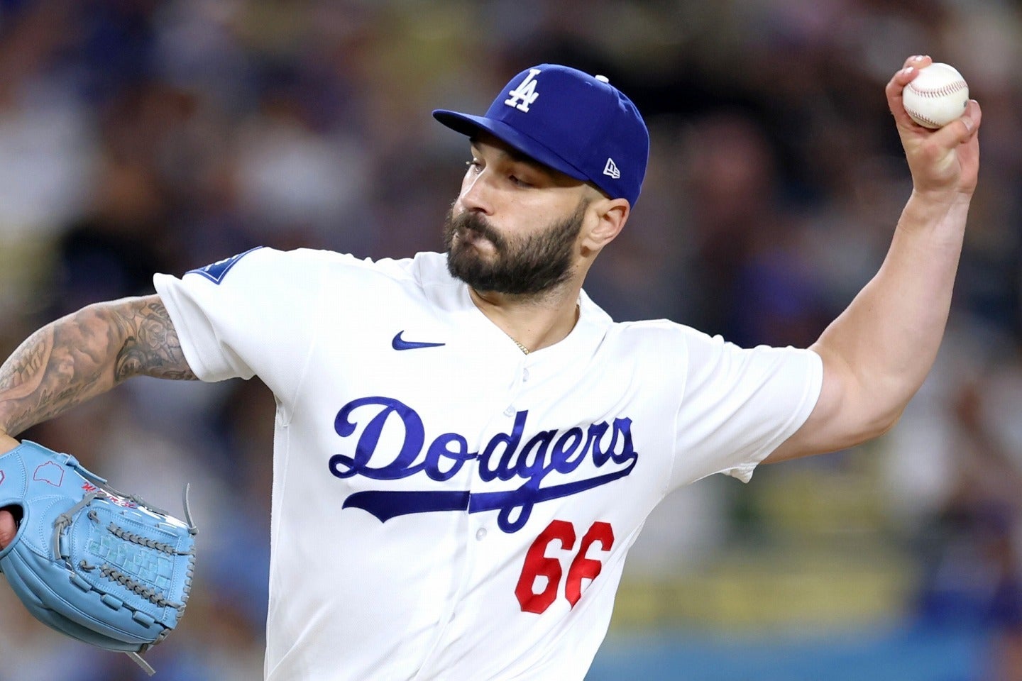 昨季と打って変わってドジャースにとって頼もしい存在となっているスコット。(C)Getty Images