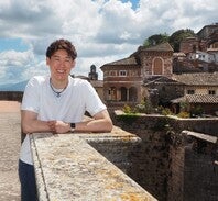 単独インタビューに応じたバレーボール日本代表の石川祐希。<br />
取材協力：イタリア国立ペルージャ外国人大学<br />
撮影：Adriano Scognamillo