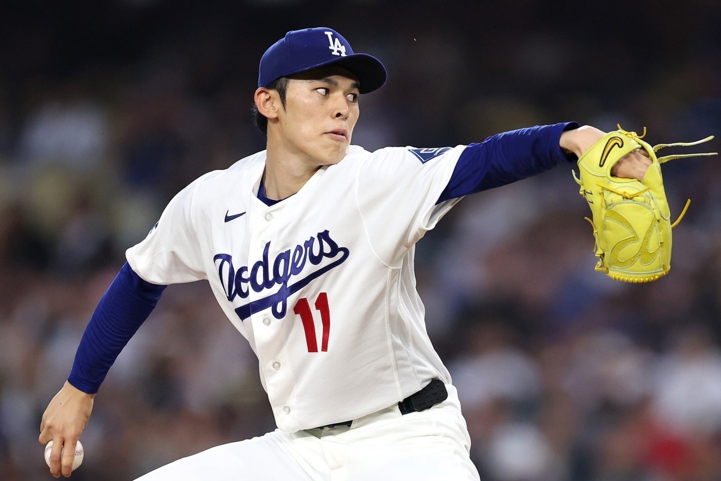 エンジェルス戦に先発して好投した佐々木朗希。(C)Getty Images