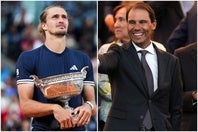 クレーコートの絶対王者として君臨したナダル（右）が、長年の挑戦の末に全仏OPを制したズベレフ（左）に賛辞を送った。（C）Getty Images