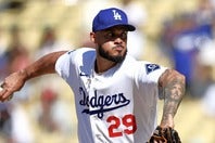 ６失点を喫したドジャースのヘルナンデス。(C)Getty Images