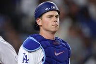 首の張りで２戦連続欠場しているドジャースのスミス。(C)Getty Images