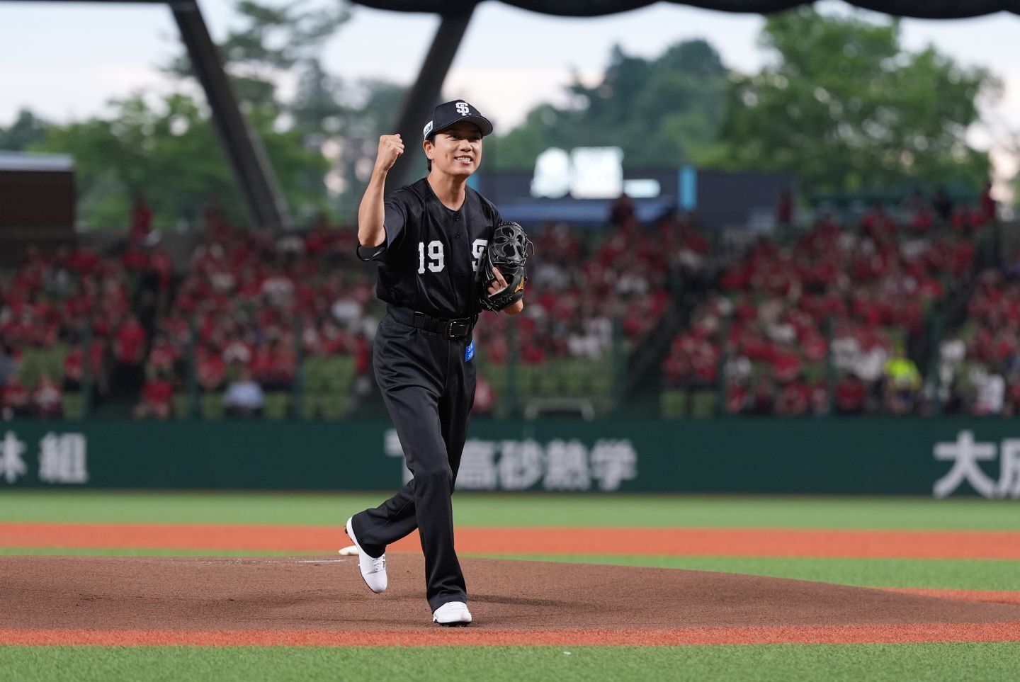 自己最速107キロを計測したピッチングにガッツポーズ！写真：球団提供