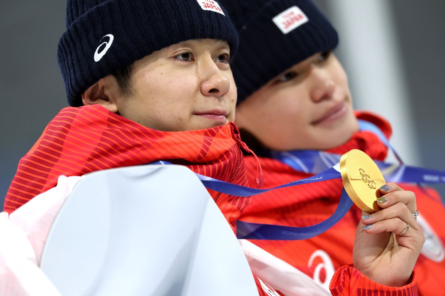 ミラノ・コルティナ五輪で金メダルに輝いた戸塚。ともに戦ったパートナーとの結婚を発表した。(C)Getty Images