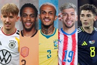W杯メンバーとして招集されながら、大会直前になって負傷離脱した（左から）ドイツ代表のカール、オランダ代表のティンベル、ブラジル代表のウェズレイ、パラグアイ代表のエンシソ、スコットランド代表のギルモア。(C)Getty Images