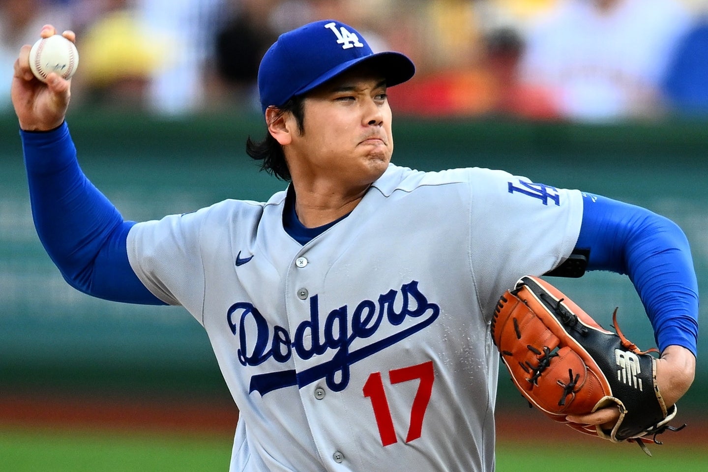 パイレーツ戦に先発した大谷が７回途中３失点でマウンドを降りた。(C)Getty Images