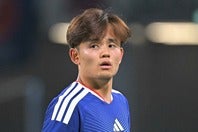 米メディアの注目選手として名前が挙がった日本代表の久保。写真：金子拓弥（THE DIGEST写真部）