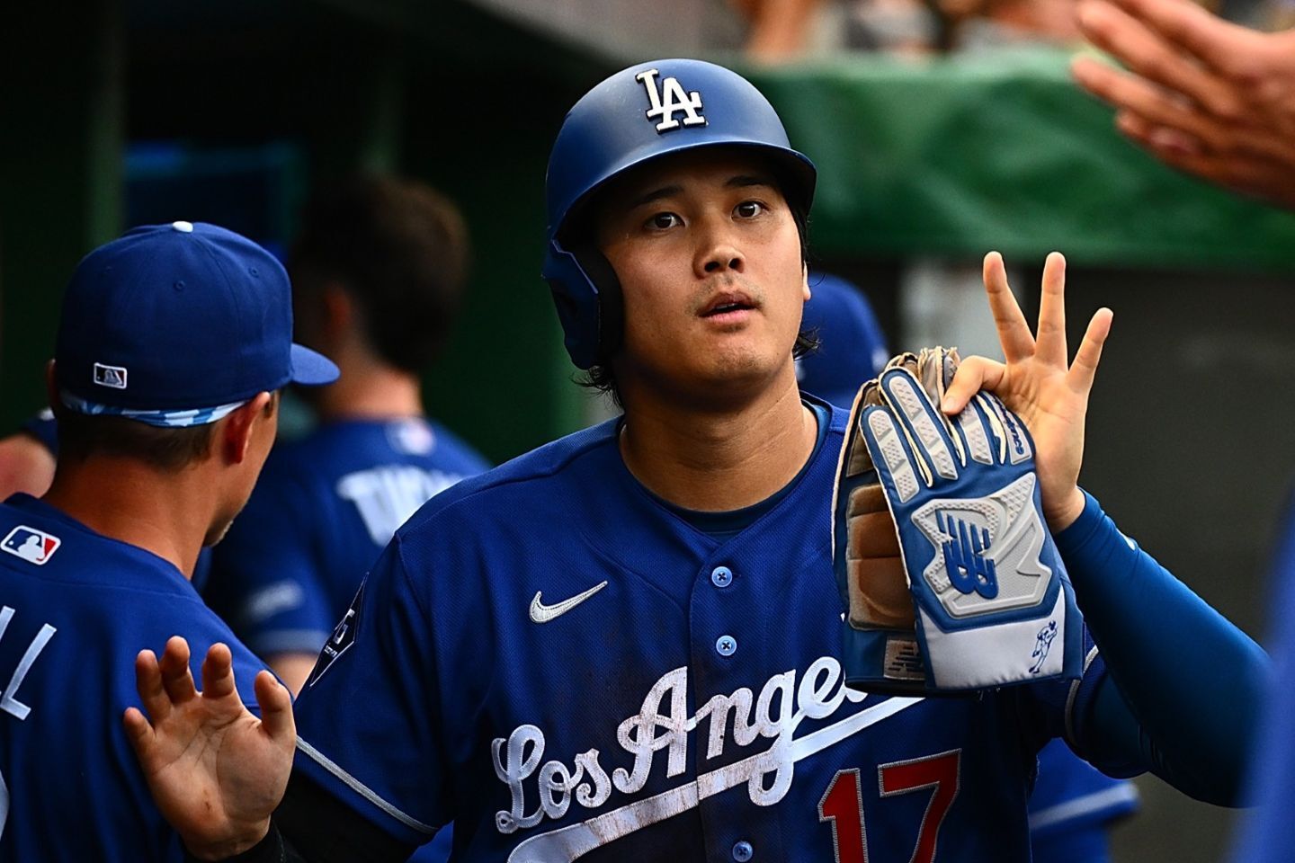 大谷が２試合連続の13号先制ソロを放ったが、７回に代打を送られ退いた。(C) Getty Images