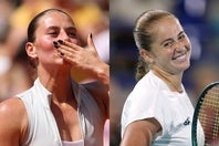 コスチュク（左）とオスタペンコ（右）が、束の間のオフでリフレッシュしたようだ。（C）Getty Images