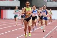 圧倒的な強さで女子1500mを制した田中。写真：滝川敏之