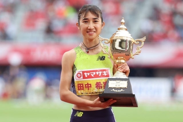 女子1500メートルで7連覇を達成した田中。写真：滝川敏之