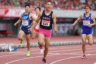 男子400メートル障害を制した洛南高２年の後藤。写真：滝川敏之