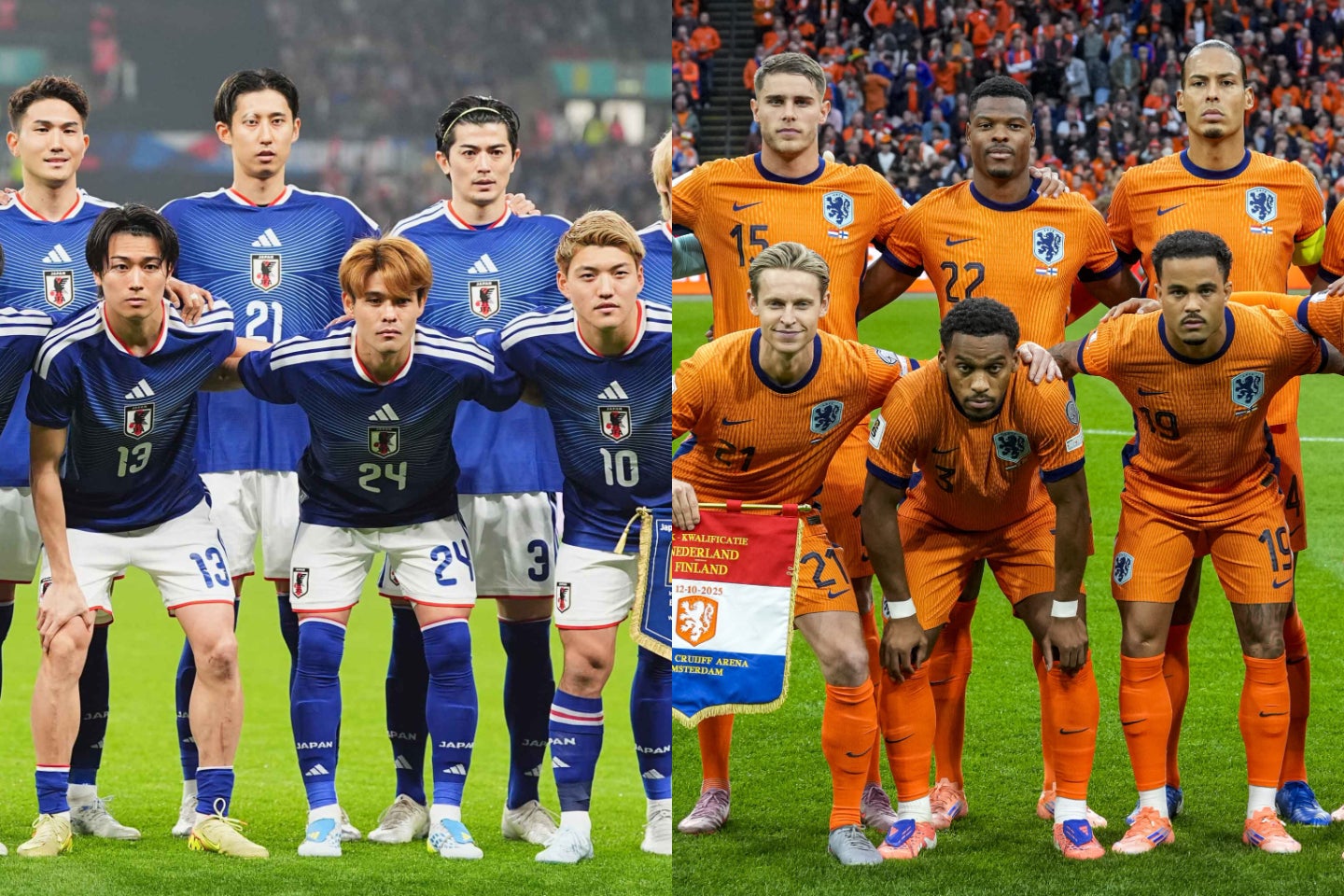 現地６月14日に日本代表とオランダ代表が対戦する。(C)THE DIGEST、(C)Getty Images