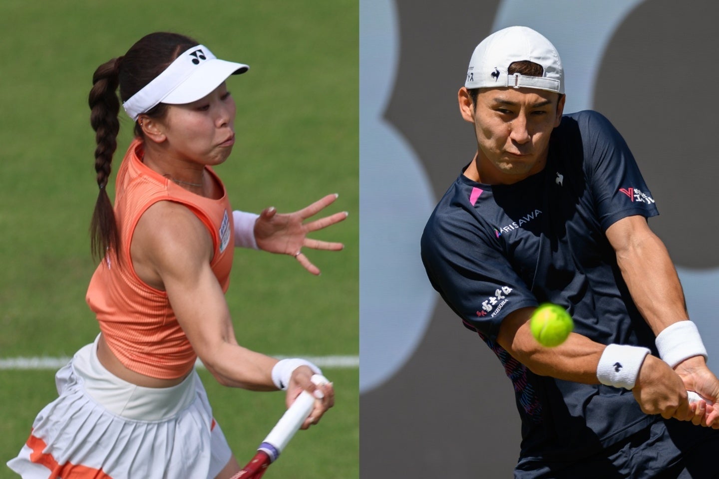 島袋（右）はフリークスポール、坂詰（左）はボウサスマネイロに挑む。（C）Getty Images