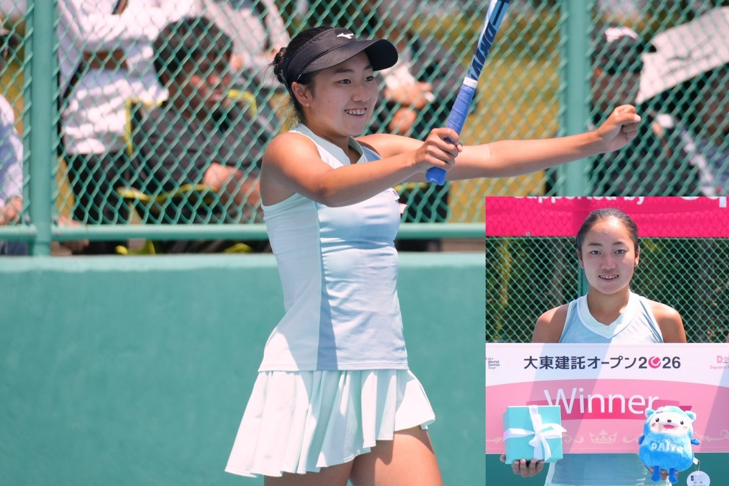 ５月の大東建託オープン富山で17歳にして国際大会初優勝を飾った沢代榎音。しかし上のレベルとの差も肌で感じており、「自分がどこにいるかわからない」とも…。写真：(C)Square Plus