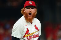 自身初となる完投・完封を達成したカーディナルスのメイ。(C)Getty Images