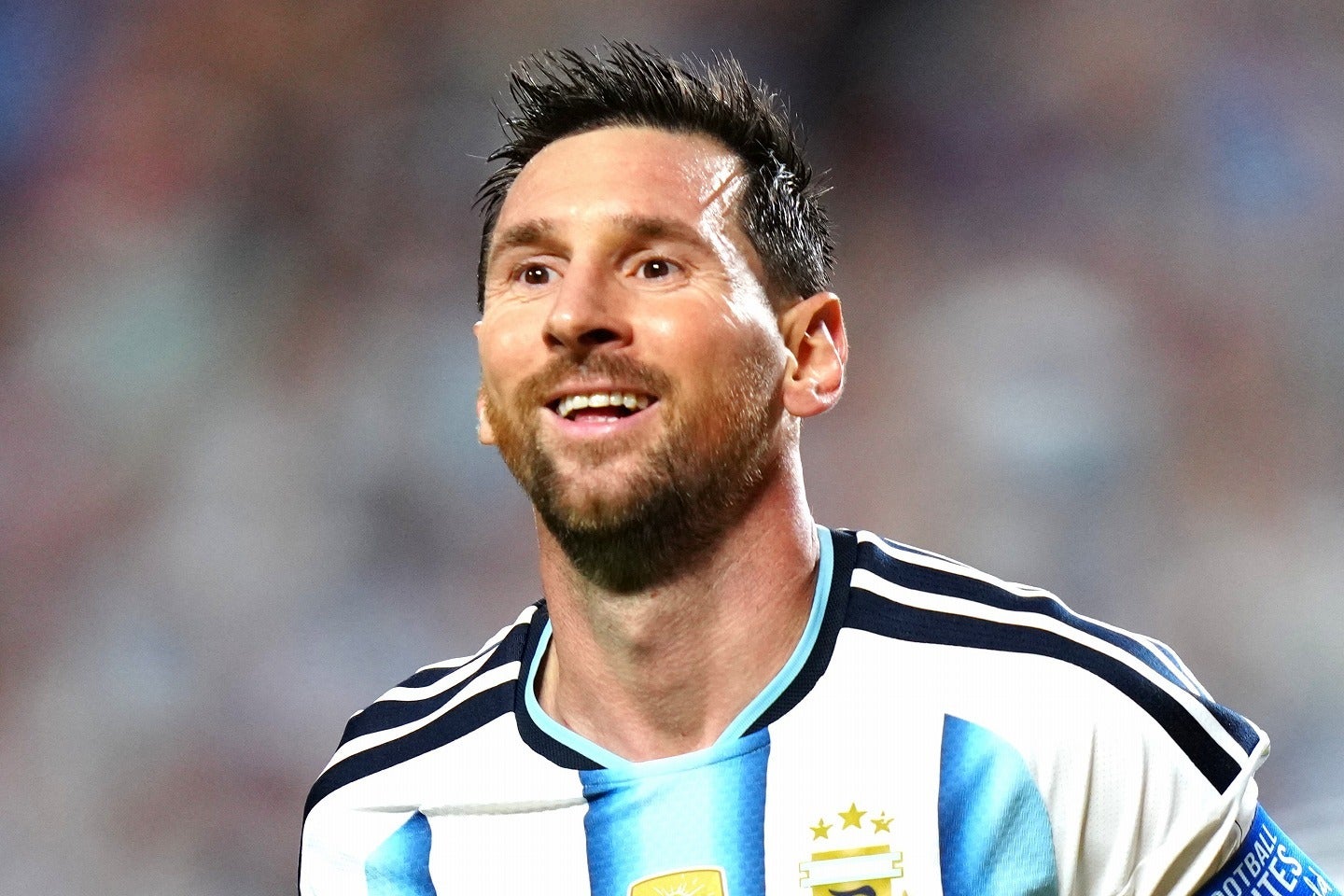 自身６度目のW杯でいきなりハットトリックを達成したメッシ。(C)Getty Images