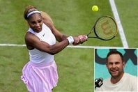 ダブルスで２戦プレーした伝説の女王セレナ・ウィリアムズ。復帰戦を見たロディック氏（右下）は、シングルスでも通用すると期待を寄せる。(C)Getty Images