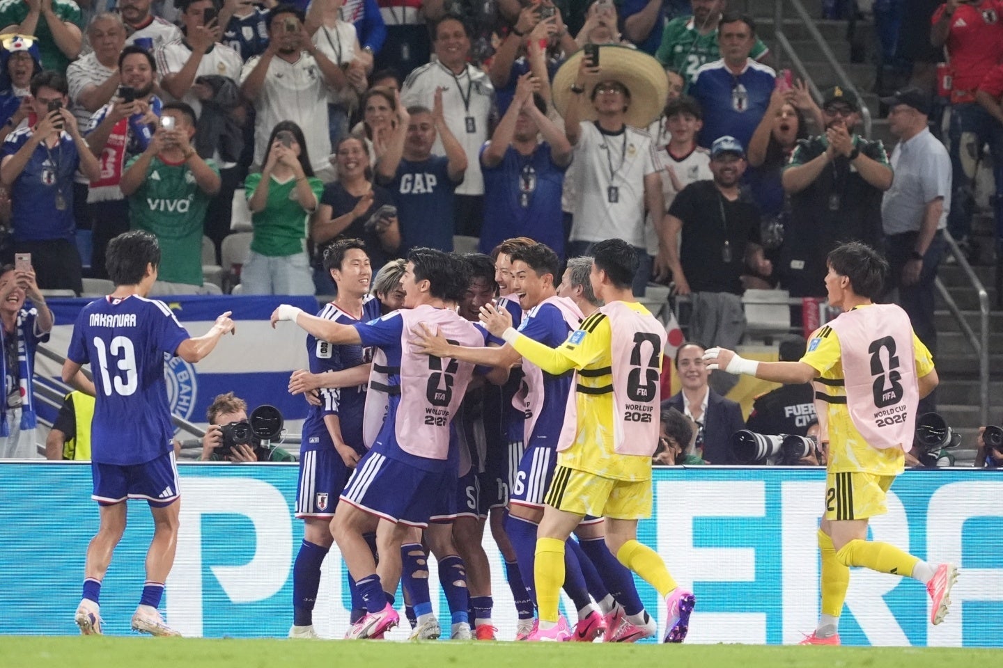 日本はチュニジアに４得点を挙げて圧勝した。(C)Getty Images