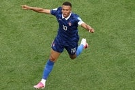イラク戦で先制点をマークしたフランスのエムバペ。(C)Getty Images