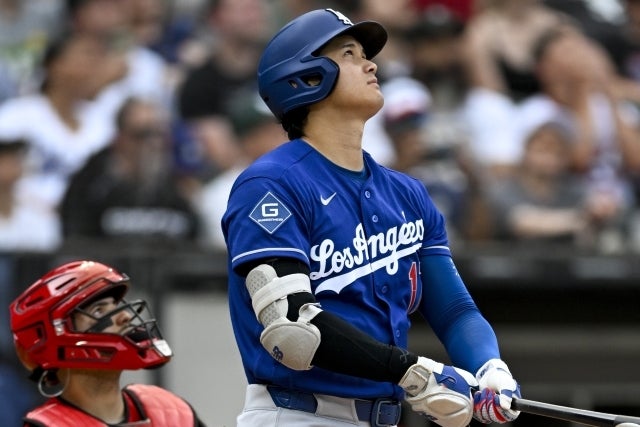 ツインズ戦で１番・DHでスタメン出場しているドジャースの大谷。(C)Getty Images