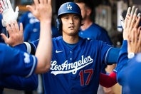 ツインズ戦で初回に本塁打を放ったドジャースの大谷。(C)Getty Images