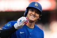 ツインズ戦で先頭打者アーチを放った大谷翔平。(C)Getty Images