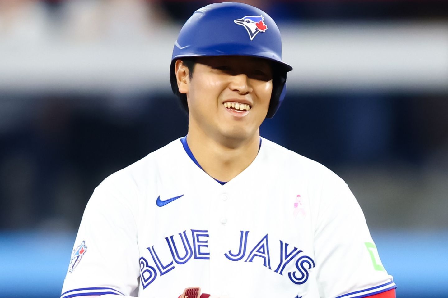 ３安打３打点の活躍を見せたブルージェイズの岡本。(C)Getty Images