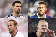グループステージで実力を発揮する各国のストライカーたち。写真は左上から時計回りにメッシ、エムバペ、ハーランド、ケイン。(C) Getty Images