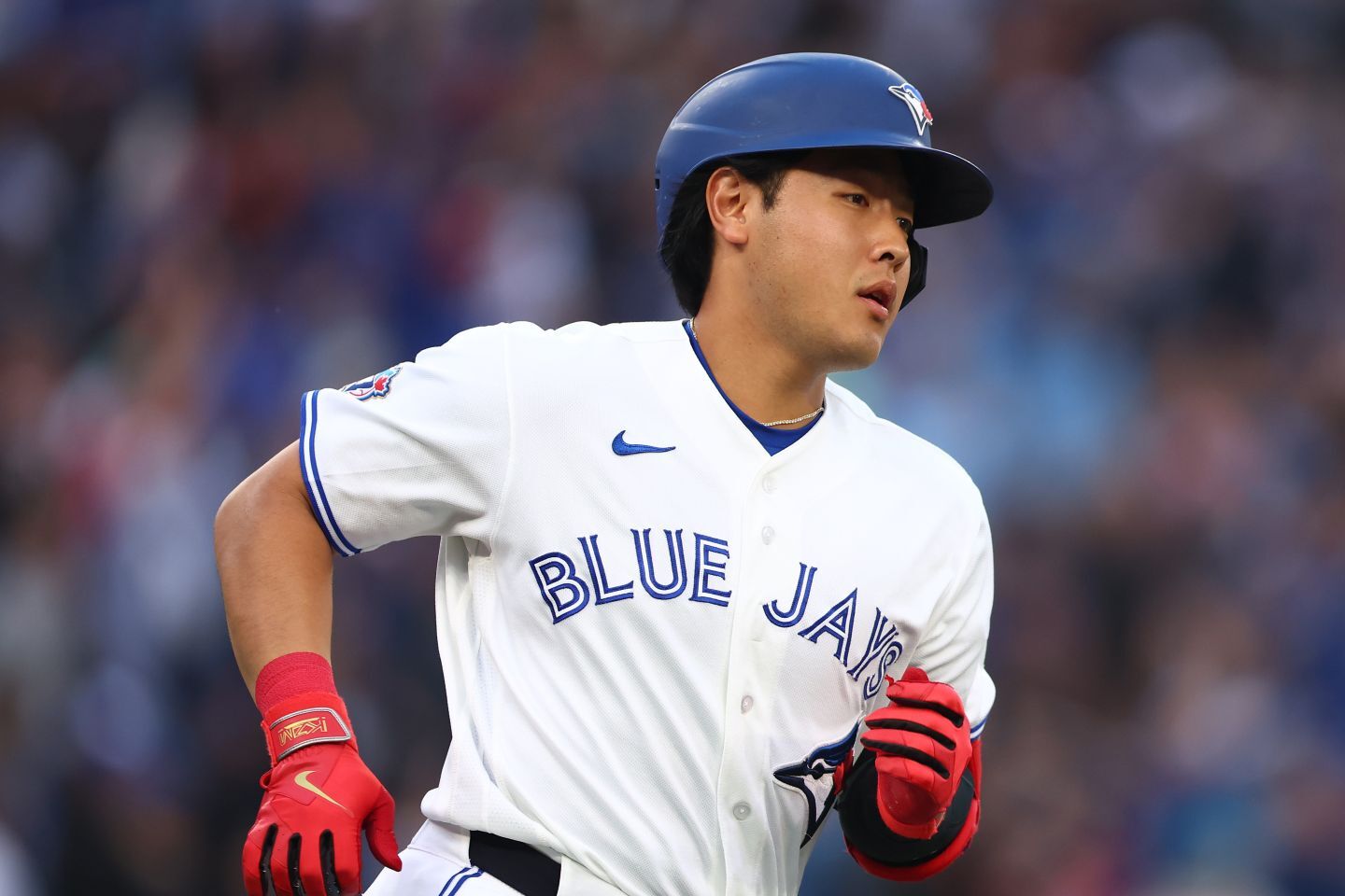 メジャー初の３安打、さらに５出塁をマークした岡本。(C) Getty Images