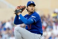 ツインズ戦に先発した大谷。ラッシングとのバッテリーで課題が浮き彫りになった。(C)Getty Images