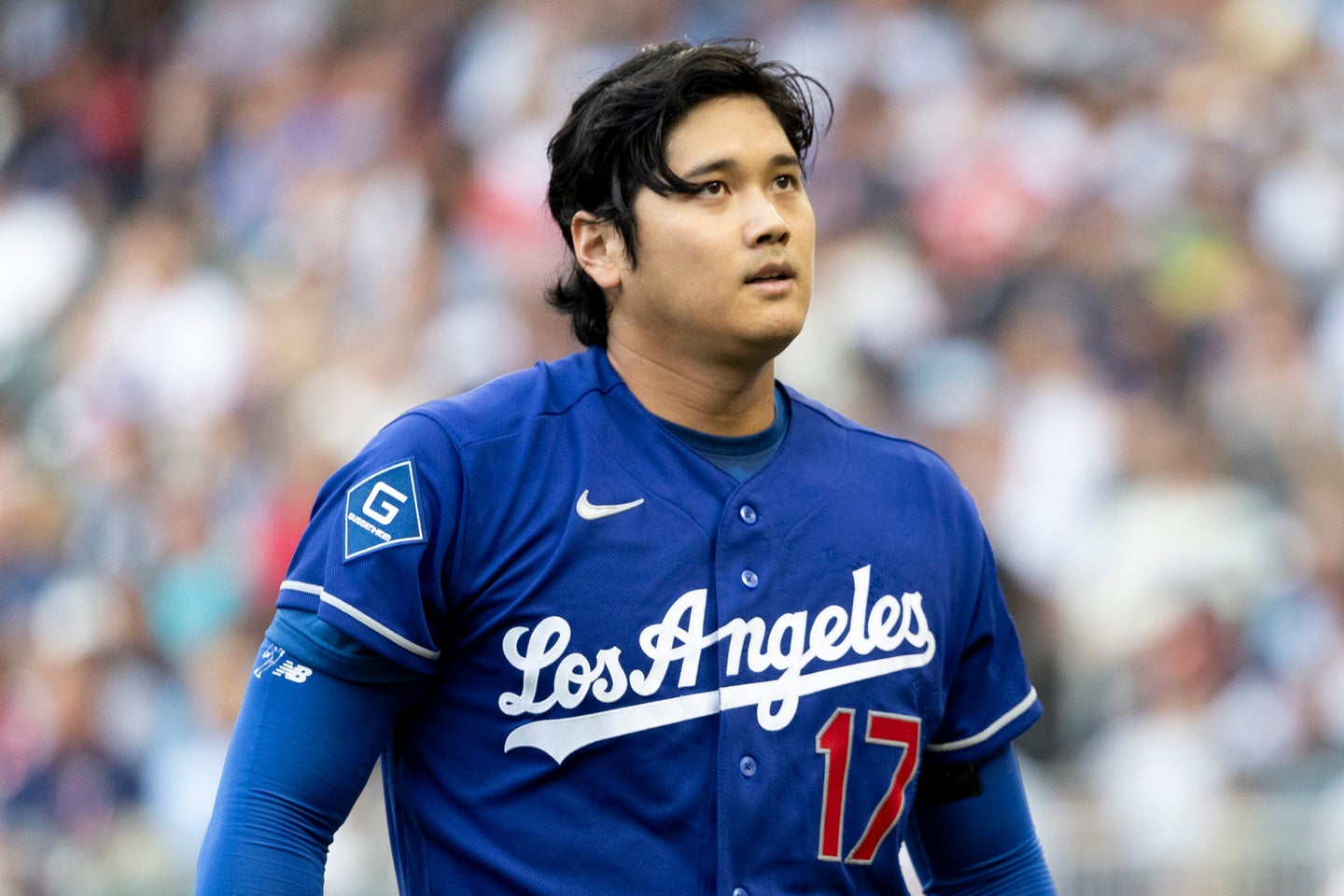 ドジャースの大谷翔平。第２子は男児だったと明かした。(C)Getty Images