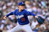 山本は６回を投げ２失点の好投で今季８勝目の権利を得て降板した。(C)Getty Images