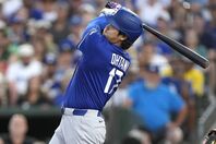 ６回に18号３ランを放ったドジャースの大谷。(C) Getty Images
