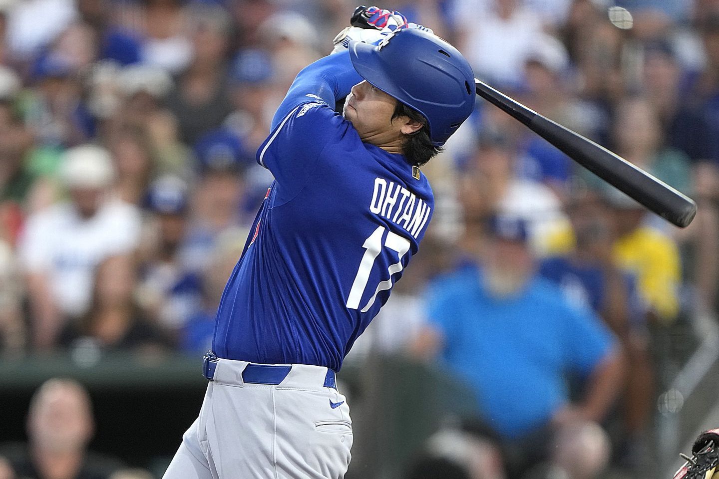 ６回に18号３ランを放ったドジャースの大谷。(C) Getty Images