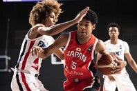 白谷が33得点をマークした日本だが、強国フランスに完敗を喫した。(C)FIBA