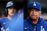 ４打数１安打で勝利に貢献したドジャースの大谷。監督通算1000勝を挙げたロバーツ氏。(C) Getty Images