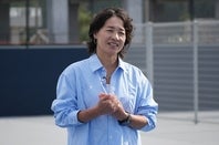 「150点の出来栄えです」と言う伊達公子さん。（C）ひなたオープン in 宮崎