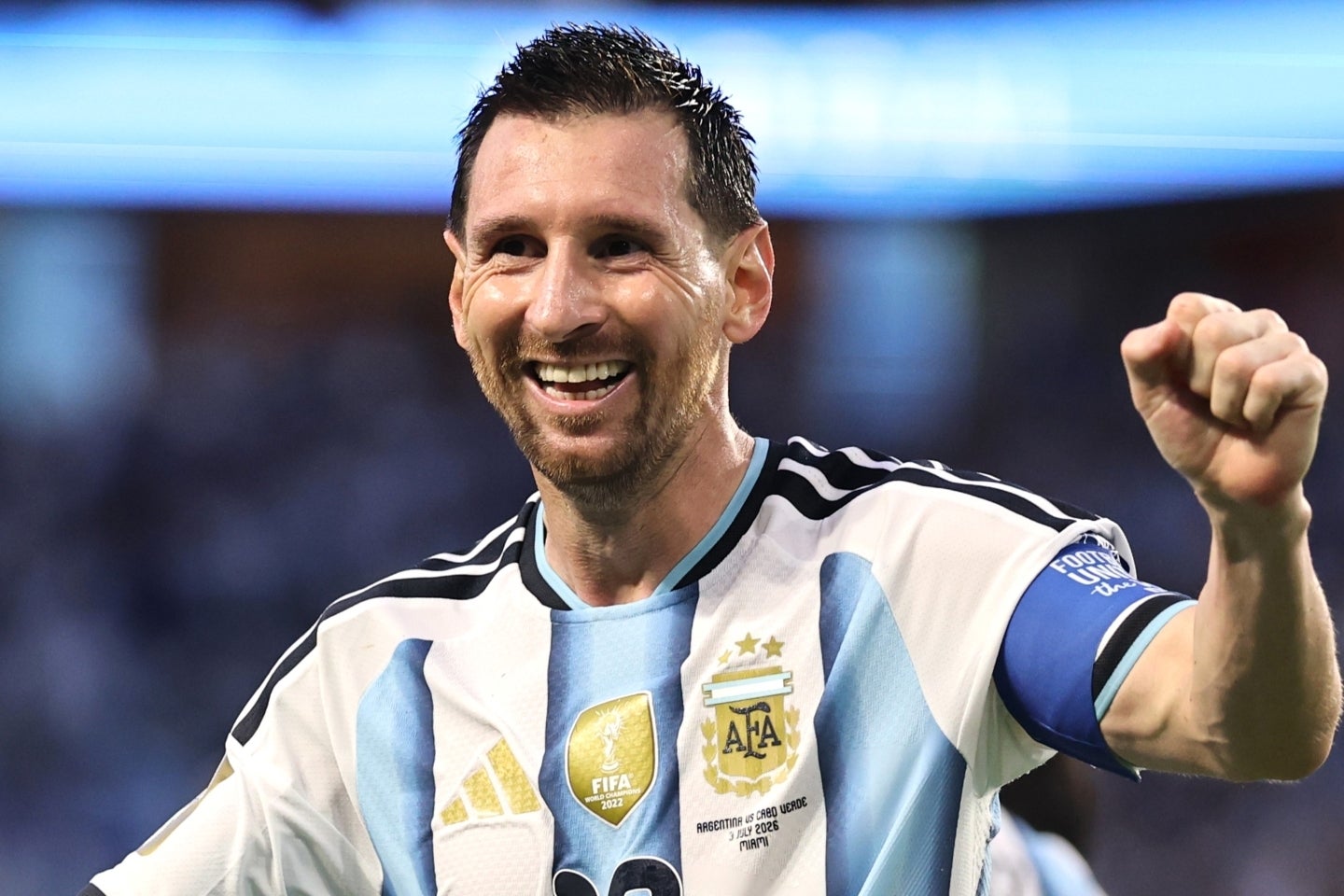 先制ゴールを決めたメッシ。アルゼンチンが延長戦の末にカーボベルデに３-２で勝利した。(C)Getty Images