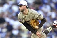 ドジャース戦で２回から登板し、負け投手になったパドレスのキャニング。(C)Getty Images