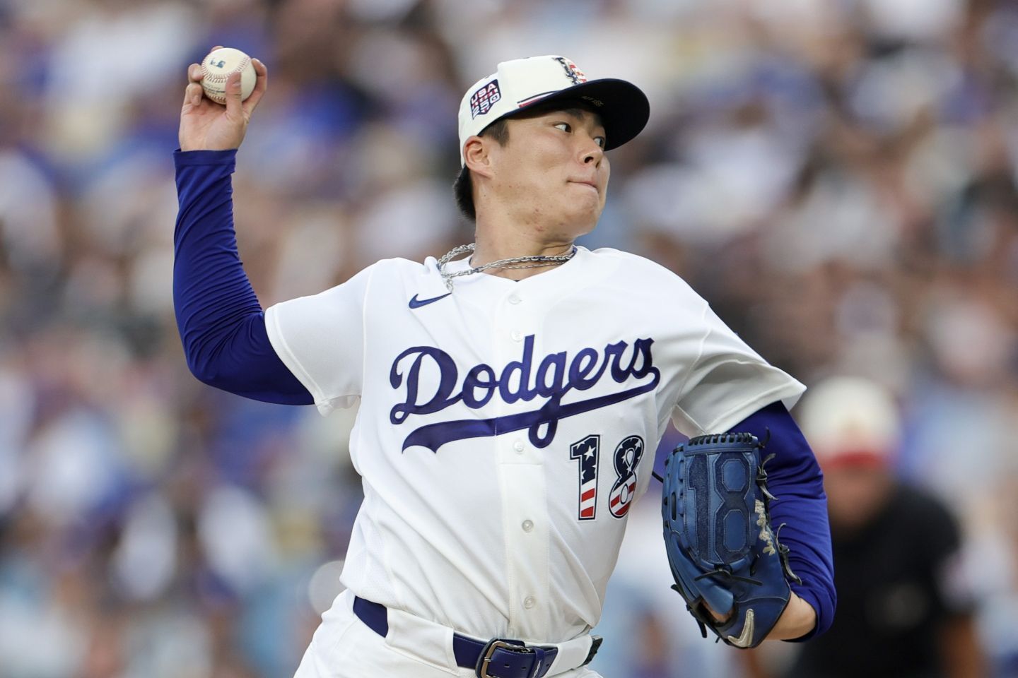 山本が７回無失点の快投を見せ、今季９勝目を挙げた。(C) Getty Images