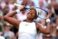 ウインブルドン４回戦で世界女王サバレンカをストレートで破った大坂。「本当に楽しい試合でした」と笑顔で勝利を振り返り、自身初のベスト８進出を喜んだ。（C）Getty Images